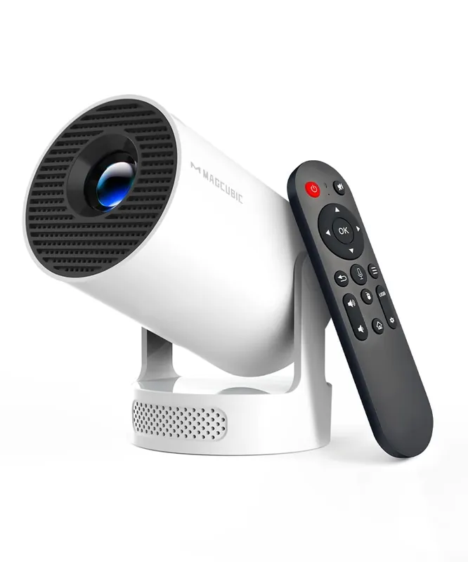 Magcubic Mini Projector with WiFi 6 and Bluetooth 5.4, Portable Projector 4K Support, 5W Soundbase Speaker, Auto Vertical Keystone 180°Rotatable Smart Proyector for Movie Home Outdoor