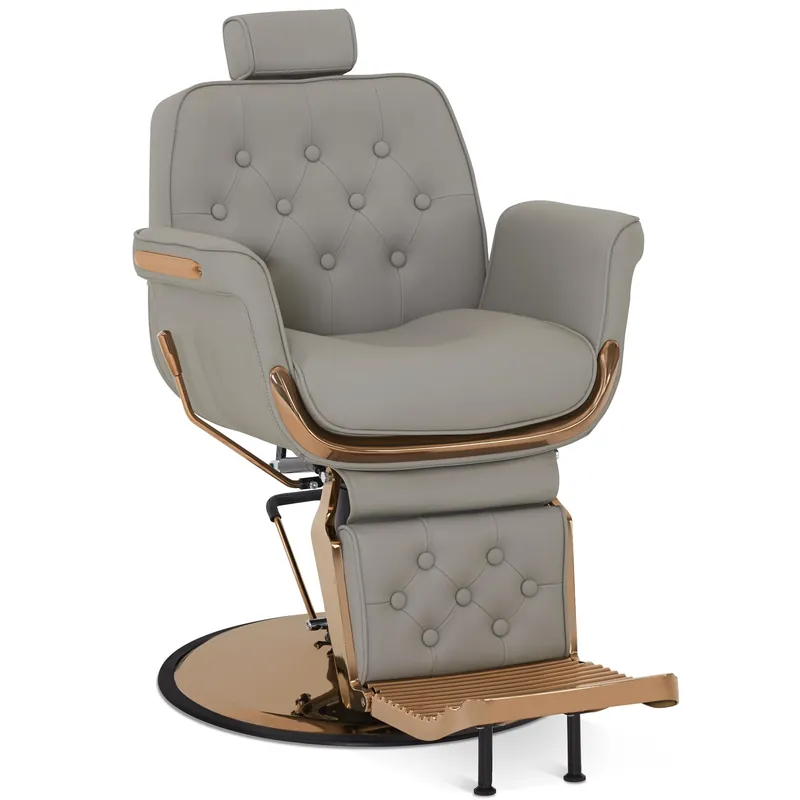 BarberPub Heavy Duty Barber Chair, Professional Reclining Salon Chair for Hair Stylist, Hydraulic Pump Barber Chairs for Barbershop, Salon&Spa Equipment 9246 (Grey)