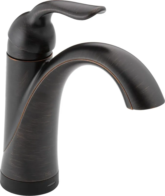 Delta Faucet Lahara Single Hole Bathroom Faucet with Touchless Technology, Oil Rubbed Bronze Bathroom Sink Faucet, Single Handle Bathroom Faucet, Push Pop-Up Drain, Venetian Bronze 538T-RB-DST