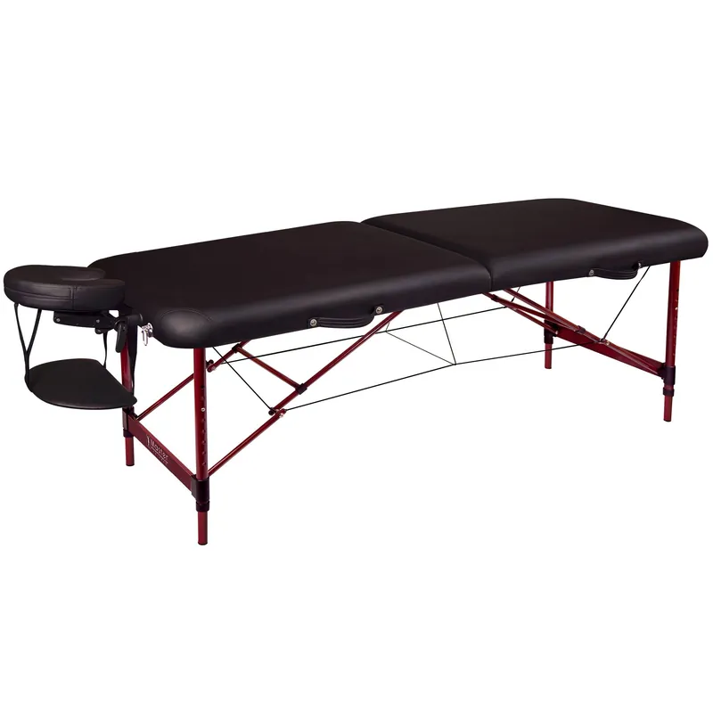 Master Massage Zephyr Lightweight Portable Massage Table Package- Tattoo Table- Spa Bed (Black, Maroon)
