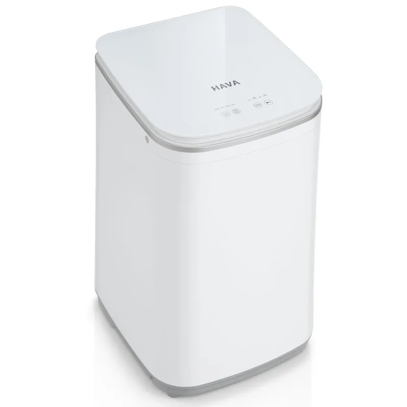 HAVA Portable Washing Machine, 0.8 Cu. Ft. Capacity Mini Washer & Spin Dryer, Fully Automatic with 8 Wash Programs, Hot Wash Options & Upward Drainage, Space Saving for Apartments, Dorms, and RVs