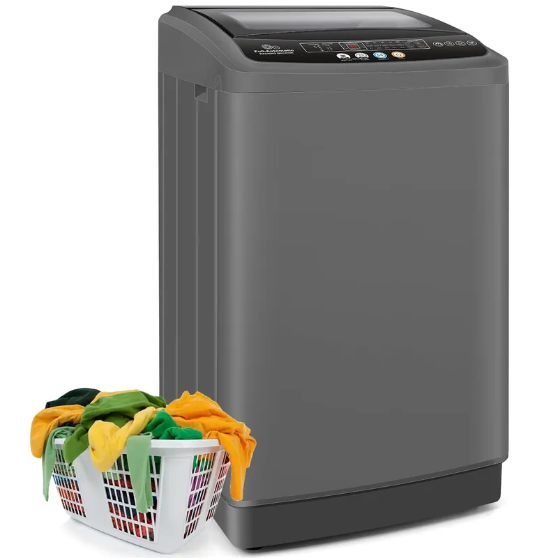 Nictemaw Portable Washing Machine 20Lbs Portable Washer Machine with Drain Pump, 2.8 Cu.ft Washer and Dryer Combo with 10 Programs 8 Water Levels Laundry Machine for Apartments- Slow-Close Glass Cover