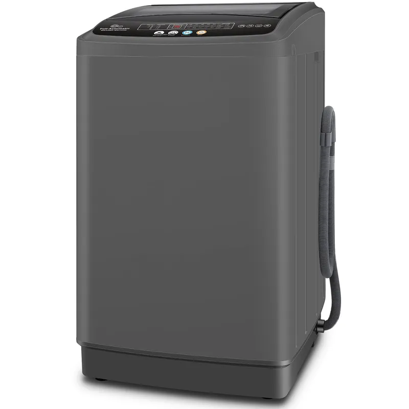 Nictemaw Portable Washing Machine, 20Lbs Capacity Washer Machine, 2.8Cu.ft Washer and Dryer Combo with Drain Pump, LED Display, 10 Programs & 8 Water Levels Laundry Machine, Slow-Close Glass Lid