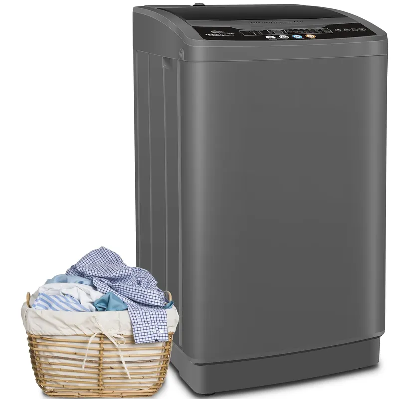 Nictemaw Portable Washing Machine, 20Lbs Capacity Full-Automatic Portable Washer, 2.8Cu.ft Washer and Dryer Combo with Drain Pump, LED Display, 10 Programs & 8 Water Levels for Apartment Dorm RV