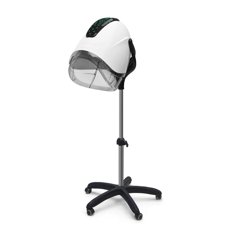 Professional Stand-up Hooded Hair Dryer,with Smart Touch Control Panel, 1000W 8-Speed Settings, Negative ion and Ozone Functions,with Bonnet Portable Blow Dryer, for Salons and Home use. (White)