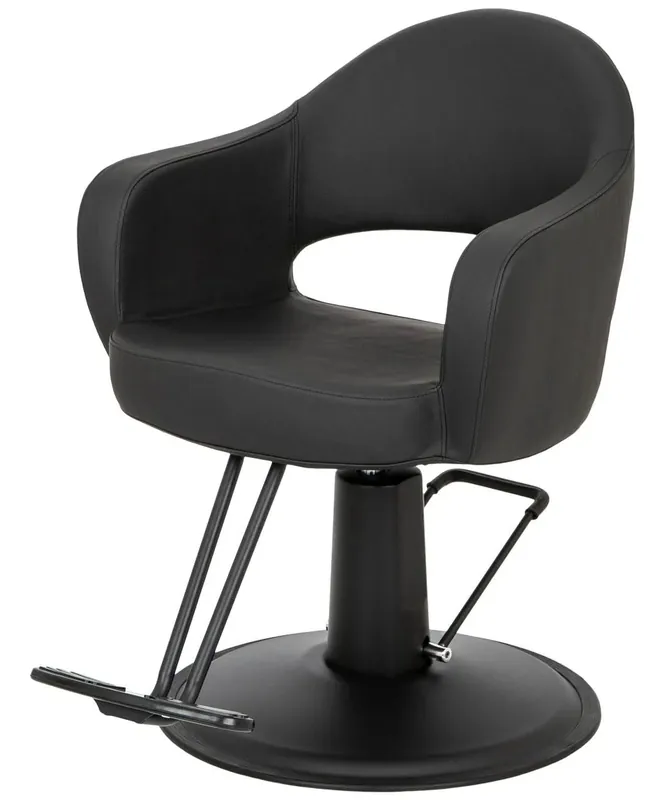 Buy-Rite Cleo Salon Chair for Professional Salons & Barbershops, Vinyl Upholstery, Seamless Seat for Easy Cleaning, Premium Comfort, Heavy-Duty Frame, Round Base, YLG-376-STD