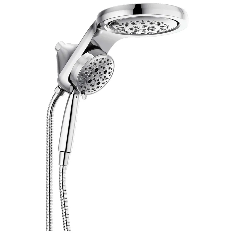 Delta Faucet HydroRain 5-Spray H2Okinetic Dual Shower Head with Handheld Spray, Chrome Shower Head with Hose, Detachable Handheld, 2.5 GPM Flow Rate, Chrome
