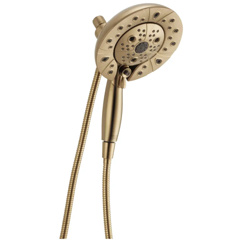 Delta Faucet 5-Spray In2ition Dual Shower Head with Handheld Spray, H2Okinetic Gold Shower Head with Hose, Showerheads, Handheld Shower Heads, Magnetic Docking, Champagne Bronze 58480-CZ-PK