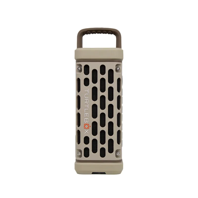 Turtlebox Ranger Loud! Outdoor Portable Bluetooth 5.4 Speaker Rugged, Waterproof, Ultra-Portable Plays to 105db, Deep Bass, Shockproof, Unlimited Pairing for Full Stereo Experience, Tan