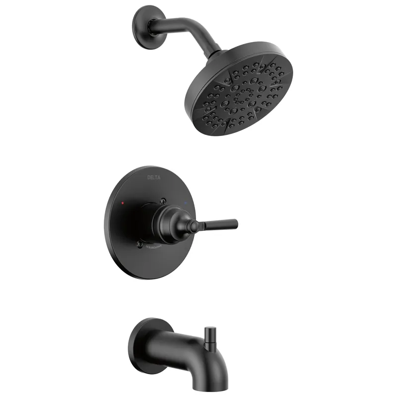 Delta Faucet Saylor 14 Series Black Tub and Shower Faucet Combo, Bathtub and Trim System, Trim Kit, Bathtub Faucet Set, Tub Faucet, Matte Black T14435-BL (Valve Not Included)
