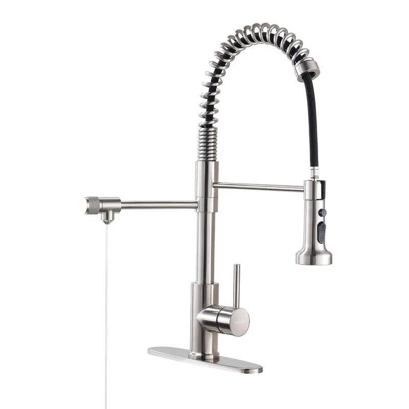PAKING Kitchen Sink Faucet, Pull-Down Water Filtration Faucet, Bar Filter, Brushed Nickel, Stainless Steel, PB1017