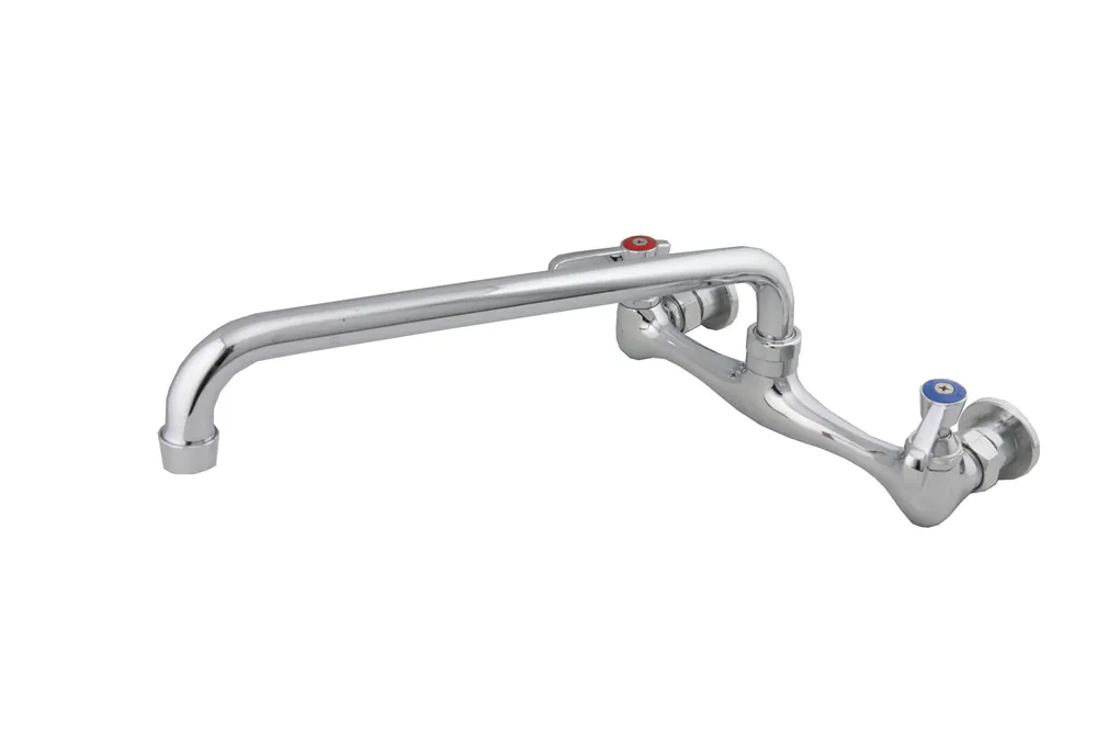 AA Faucet 8" Wall Mount Commercial Compartment Sink Faucet with 16" Swivel Spout for Restaurant Kitchen, NSF Approved