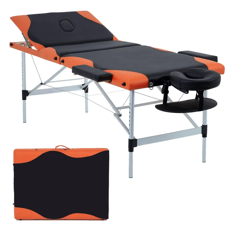 BestMassage Aluminium Massage Bed Portable Massage Table 28 inch Wide Lash Bed Height Adjustable 3 Folding Spa Table with Non-Woven Bag for Spa Footmassage Facial CareSpa Tattoo