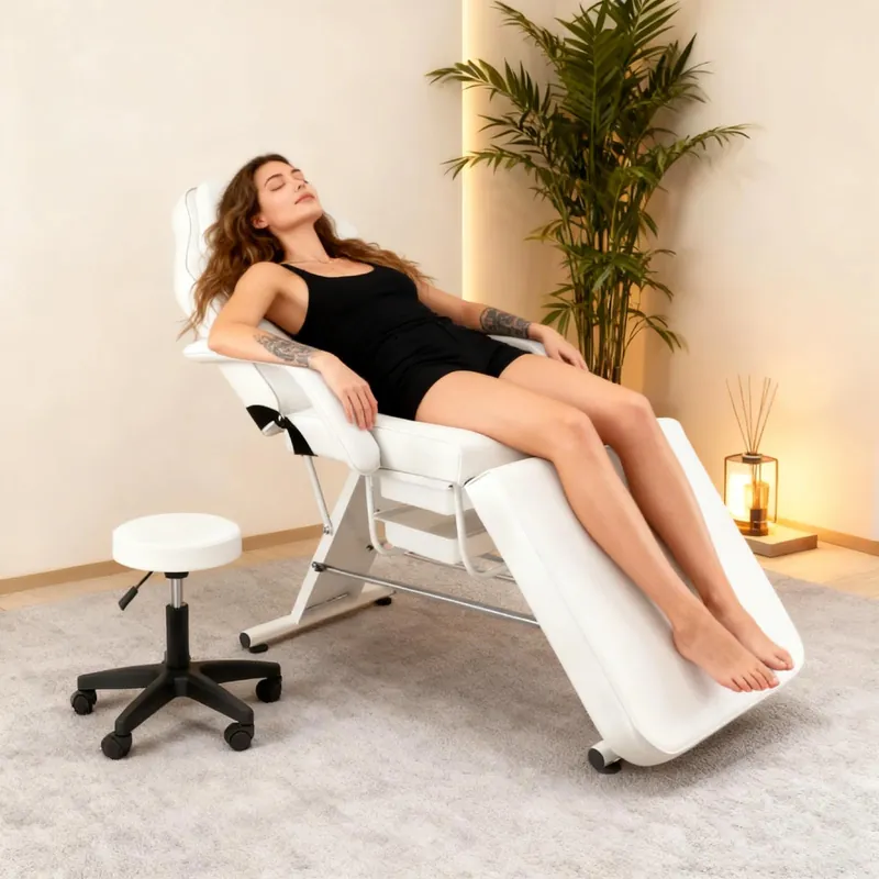 Spa Massage Chair for Salon, 881LBS Tattoo Chair with Detachable Armrests, 71‘‘W x 25‘‘D x 25‘‘H Adjustable Massage Table with Removable Headrest Works as Salon Chair, Lash Bed