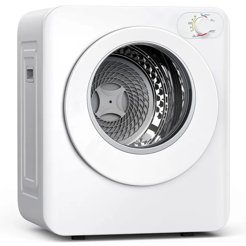 Euhomy Portable Clothes Dryer, 1.5 Cu.Ft. Portable Dryer, 850W Drying Machine with Front-Loading Stainless Steel Drum, 5 Functions, Suitable for Apartments, Dorms, RVs, Small Spaces