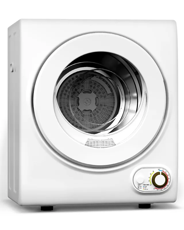 Feelfunn 110V Portable Dryer – 850W Compact Clothes Dryer with 4 Automatic Drying Modes, Stainless Steel Tub, Simple Control Knob for Apartments, Dorms & Small Spaces