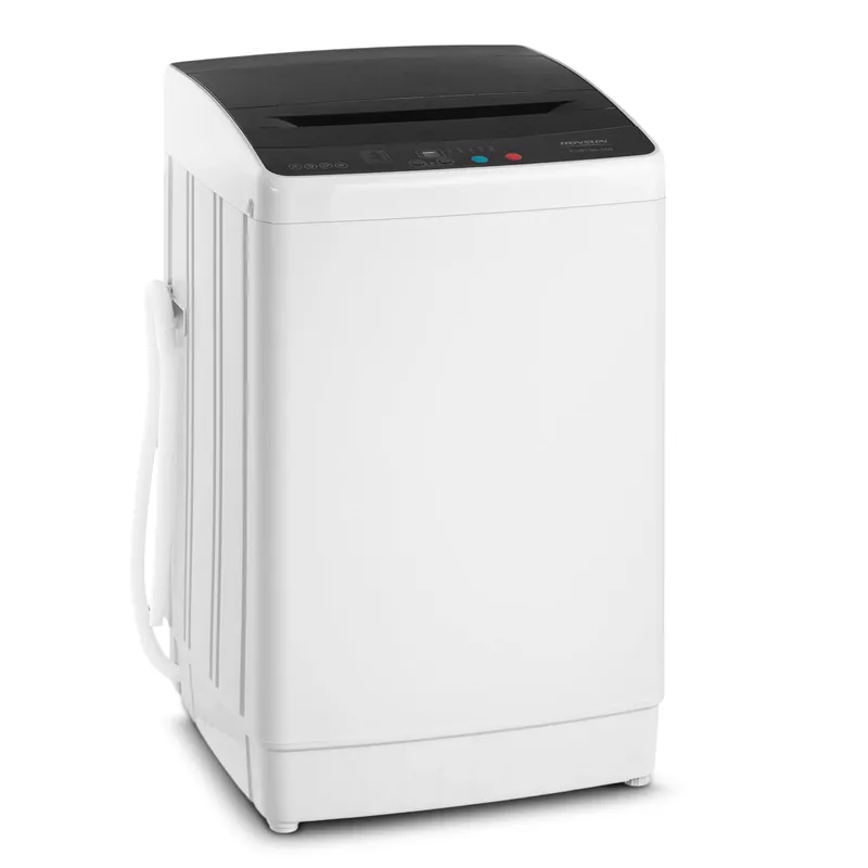 ROVSUN 17.8LBS Portable Washing Machine, Full-Automatic Electric Laundry Machine with Stainless Steel Drum, Compact Washer and Spin Dryer Combo with Drain Pump for Apartment, Dorm, Home