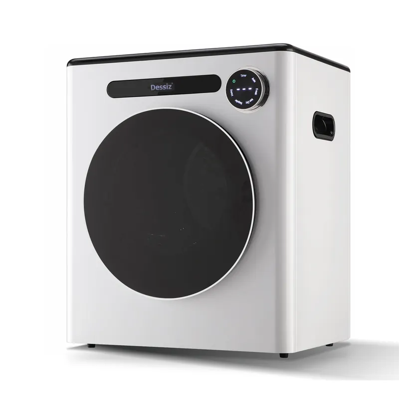 Dessiz 110V 11LBS Portable Clothes Dryer 950W Compact Laundry Dryers 1.6 cu.ft Front Load Stainless Steel Electric Dryers Machine for Apartment,RVs,Dorms,White Auto Stop