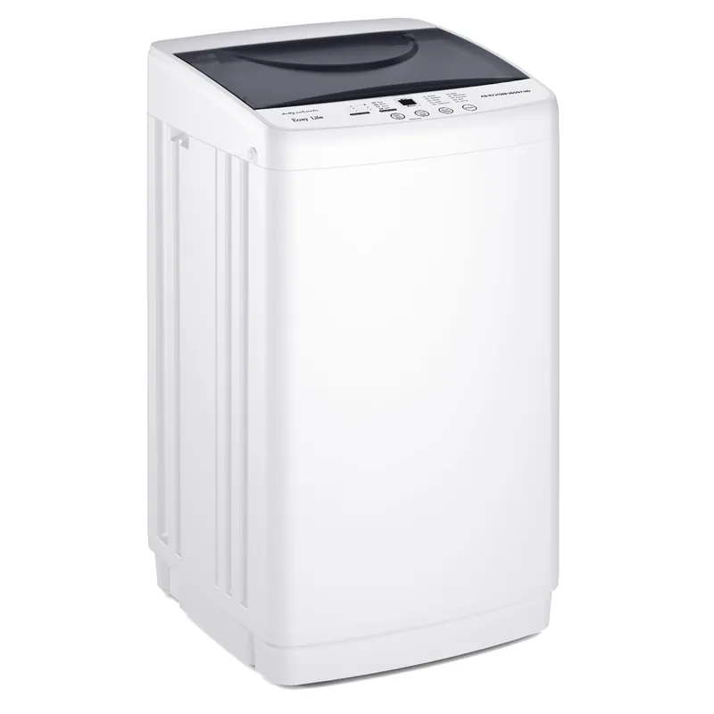 OLIXIS Portable Washing Machine, 7.7 lbs Full-Automatic Compact Laundry Washer, Stainless Steel Drum, 10 Wash Cycles, Auto-Balance Detection, LED Display, Mini Washer for Home, Apartment, Dorm, White
