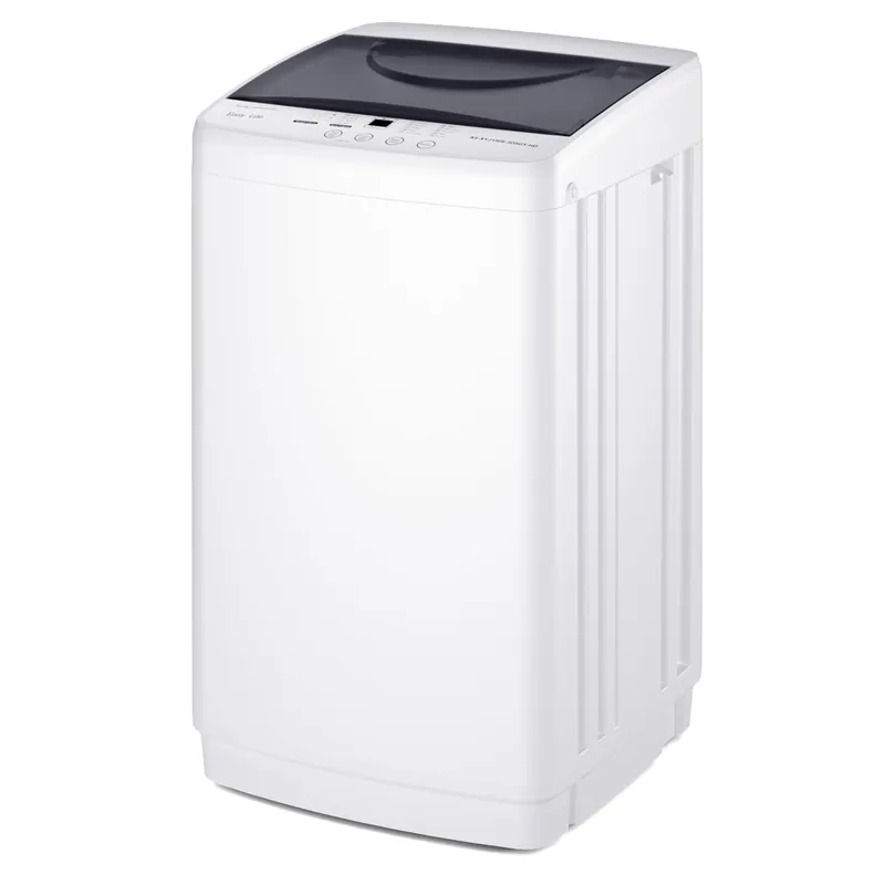 NEWBULIG 1.06 Cu.Ft. Portable Washing Machine, 7.7LBS Full-Automatic Laundry Washer with Stainless Steel Drum, 10 Wash Cycles & Auto-Balance, Compact Washer for Apartment RV Dorm Camping, White