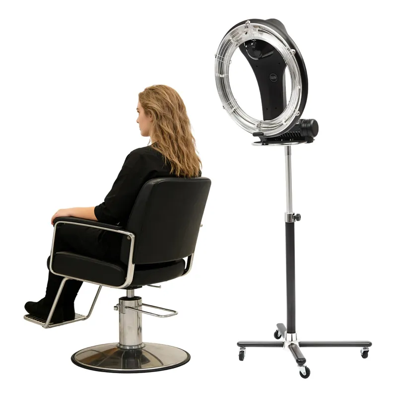 Professional Orbiting Rotating Hair Dryer, 3 in 1 Orbiting Infrared Hair Dryer Hair Color Processor, 52.75-68.11in Adjustable Height Standing Salon Hair Dryer w/Rolling Base 1000W 110V