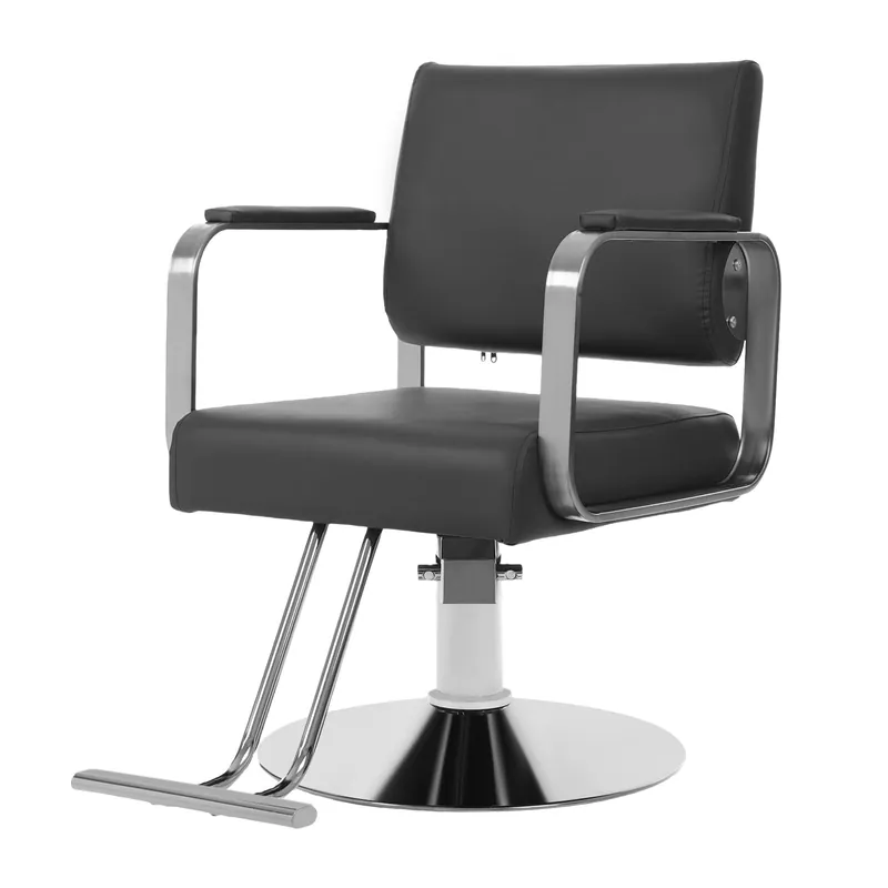 Marsyyds Salon Barber Chair, 360° Degrees Multi-Function Salon Chair for Hair Stylist 440lbs Capacity Adjustable Beauty Spa Hair Styling Chair w/Footrest for Barber Shops & Homes (Black+Silver)