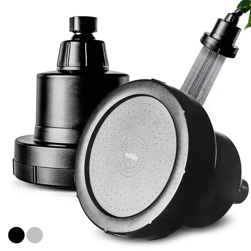 Eskiin Filtered Shower Head - Best Shower Head With Filters For Healthy Hair & Skin - High Pressure Water Softener For Hard Water - Reduce Dandruff, Protect Colored Hair, And Soothe Dry Skin (Black)