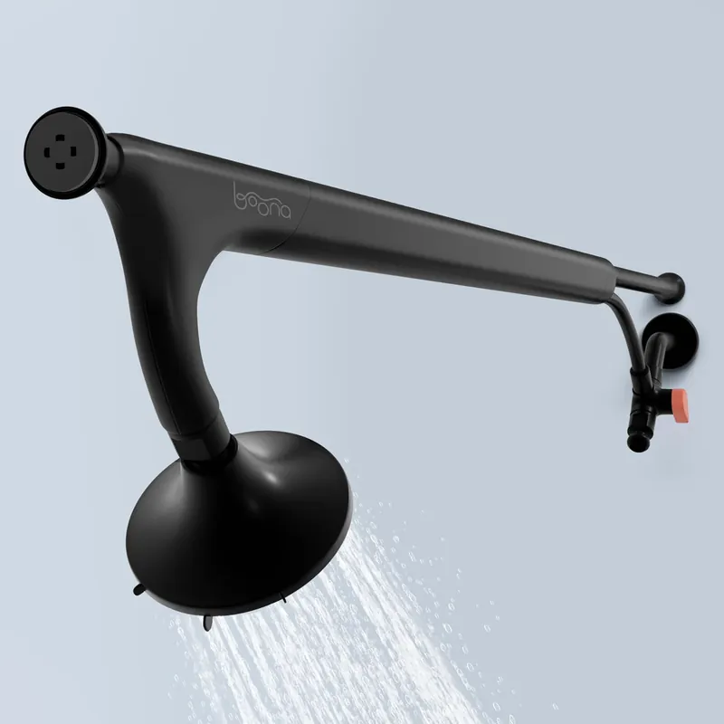 BOONA Original Tandem Shower as Seen on Shark Tank Dual Shower Head for Couples Max Water Pressure for Two Easy Install (Midnight Black, One Showerhead)