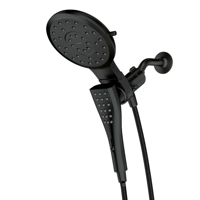 Moen Verso Round Rain Showerhead and Handshower Combination with Infiniti Dial and Magnetix Docking, 60" Hose, Matte Black, 220C2EPBL