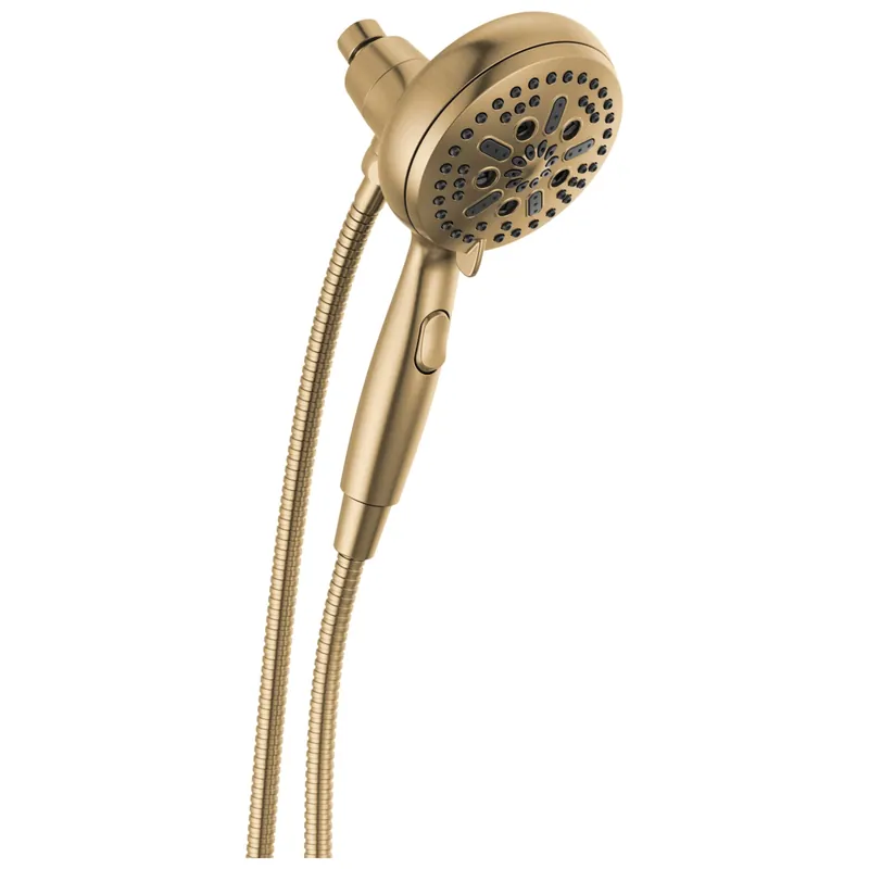 Delta 7-Setting Brushed Gold Handheld Shower Head with H2Okinetic Spray, Hand Held Shower Head with Hose, 1.75 GPM Flow Rate, Champagne Bronze 54810-CZ-PK