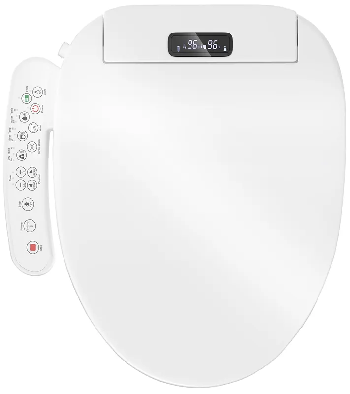 Upgrade Bidet Toilet Seat Elongated, Rear and Feminine Wash, Unlimited Warm Water, Heated Seat, Warm Air Drying, Soft Close Lid, Sense Seat