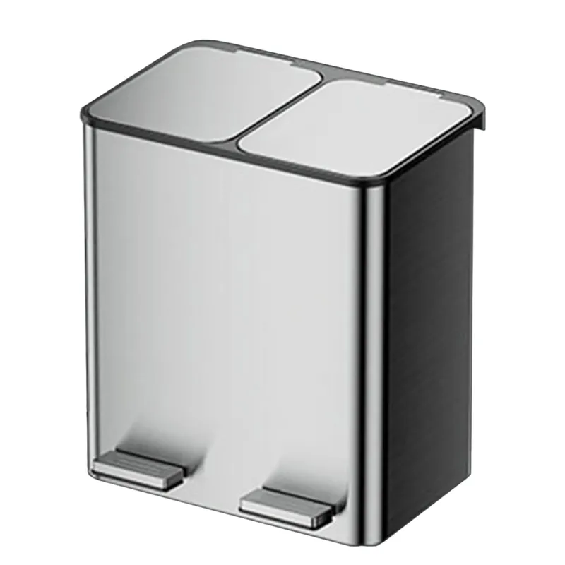 Dual Compartment Step-On Trash Can with Lid – Kitchen Waste Sorting & Recycling Bin, Hands-Free Operation, Odor Control, Durable for Home & Office Use