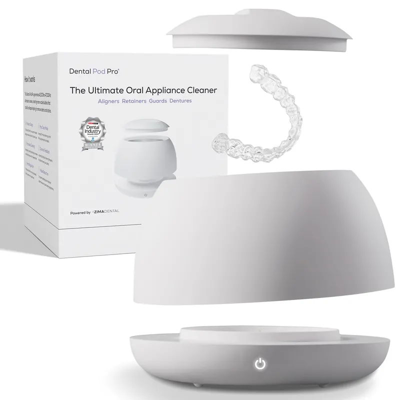 Zima Dental Pod PRO New Ultrasonic Retainer Cleaner Machine. Market-Leading, Best Aligner Cleaner, Nightguard Cleaner, Mouthguard Cleaner, Denture Cleaner, Ultrasonic Cleaner for Oral Dental Care