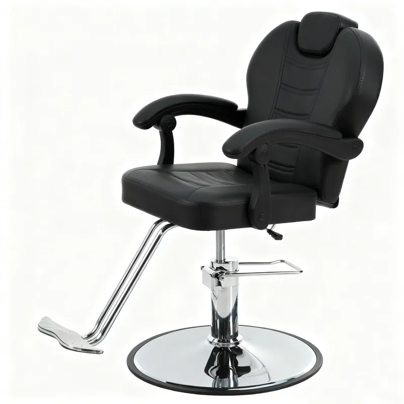 Aurofurz Barber Chairs for Barbershop,Reclining Salon Chairs for Hair Stylist with Heavy Duty Hydraulic Pump/Headrest/Footrest,360° Rotation, Tattoo Chair Shampoo Equipment for Beauty Shop