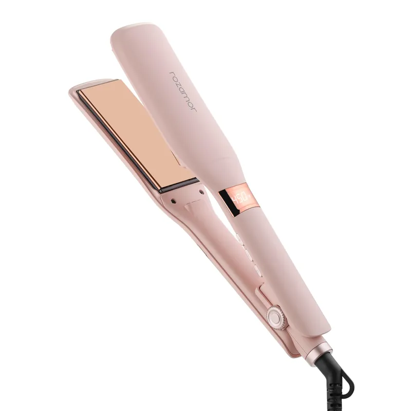 Rozamor 1.7" Wide Titanium Flat Iron Hair Straightener with Instant Heat for All Hair Types, Dual Voltage Flat Iron for Travel, 9 Temp Settings Up to 450℉
