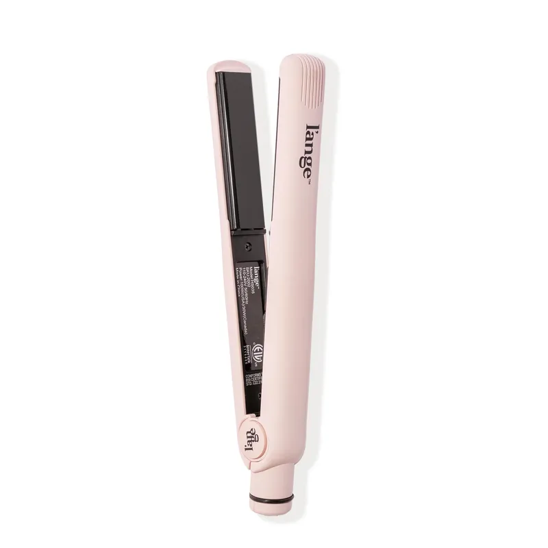 L‘ANGE HAIR Aplatir Ceramic 1" Flat Iron Adjustable Temp & Dual Voltage Hair Straightener Tourmaline-Infused Plates for Smooth, Frizz-Free Styling 1 Inch Styling Tool (Blush)