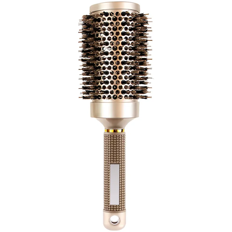 Jaasuee Nano Thermal Ceramic & Ionic Round Hair Brush with Boar Bristles, Enhances Shine and Texture, Ideal for Styling, Curling, and Drying