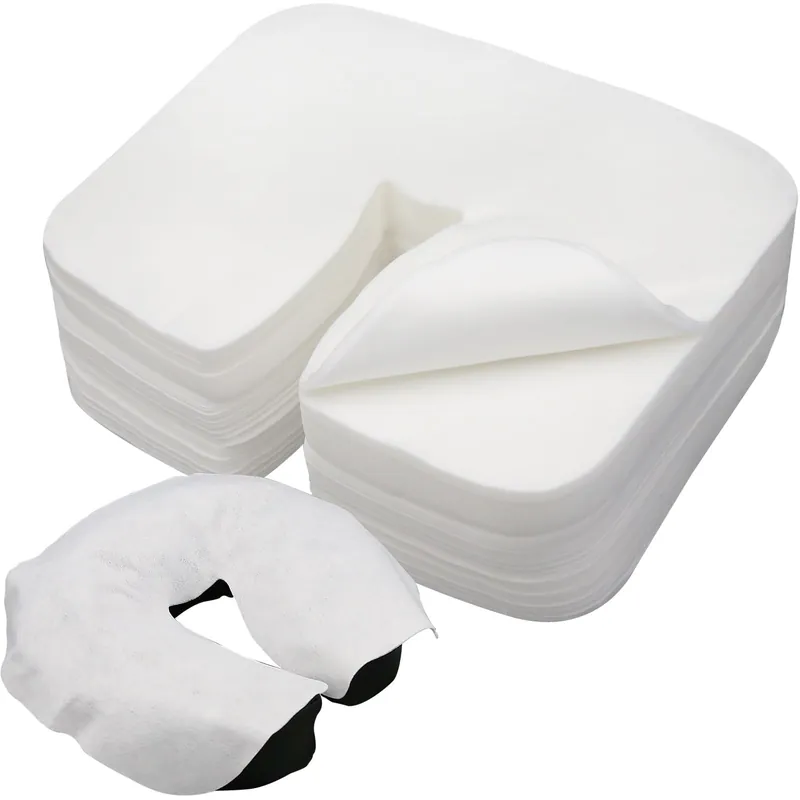 300 Count Disposable Face Cradle Covers, Medical-Grade, Ultra Soft, Luxurious, Non-Sticking Massage Face Covers, Headrest Covers for Massage Tables & Massage Chairs
