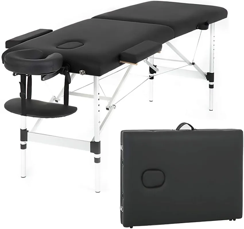 FDW Aluminium Massage Table Portable Massage Bed 24 inch Wide Lash Bed Height Adjustable Spa Bed with Non-Woven Bag for Spa Footmassage Facial CareSpa Tattoo