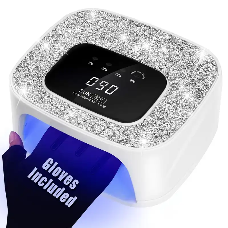 UV LED Nail Lamp Dryers Cordless 168W Diamond UV Light for Gel Nails Polish,Fast Curing Colored Poly Builder Gel Lamp with Sensor 4 Timer Touch Screen 36 LED,Professional Manicure Pedicure Art Tools