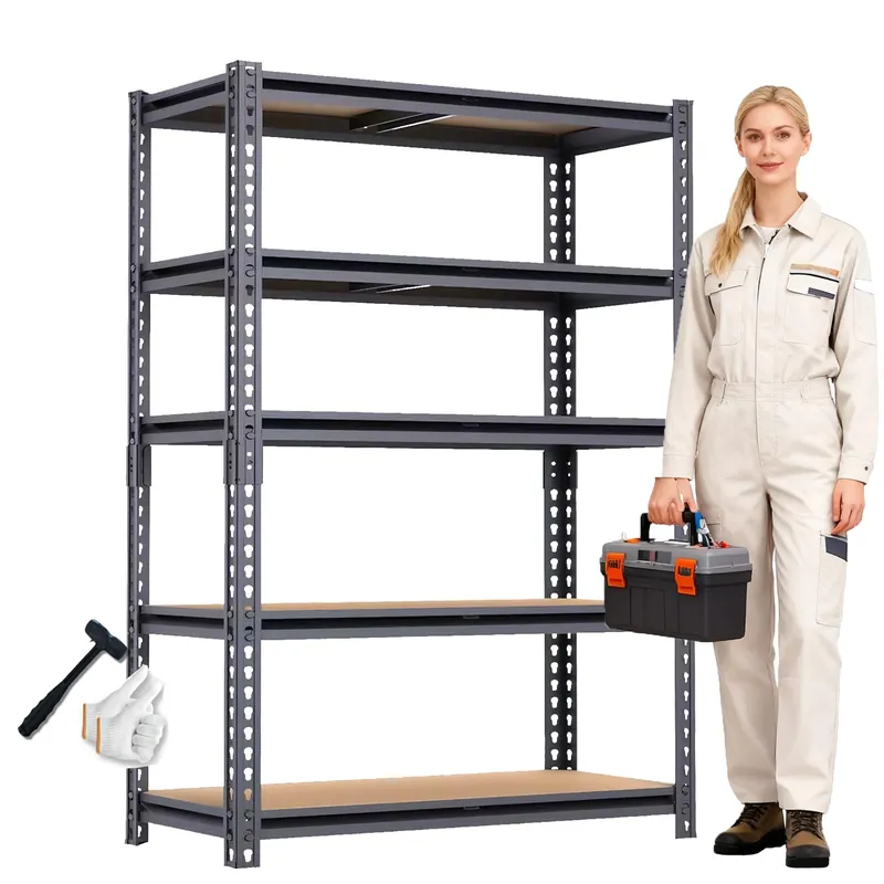 ZEUKMXOO Garage Shelving, 2400 LBS Metal Storage Shelves, 12" x 28‘‘ x 60‘‘ Heavy Duty Shelf, Adjustable Shelving Rack, Standing Shelf Units, Shelves for Garage Storage