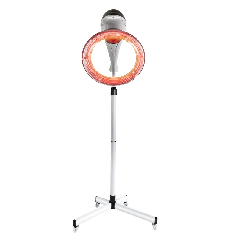 Stand Hair Dryer,360° Orbiting Infrared Hair Dryer,Orbiting Rotating Hair Processor with Rolling Base,Hair Steamer Standing Professional Color Processor Drying Perming Machine,Perm Salon Styling Grey