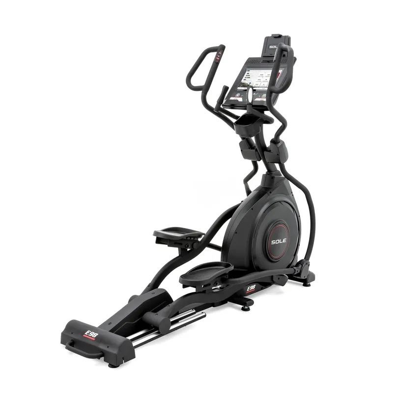 Elliptical Exercise Machine by Sole Fitness, Home Workout Equipment for Cardio, Running, and Walking, 13.3" Touch Screen, 20" Stride Length, Bluetooth, and Heart Rate Monitoring (Sole E98)