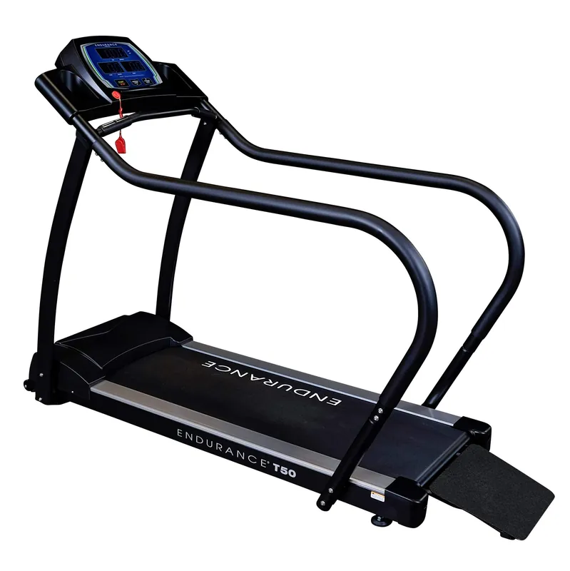 Body-Solid Endurance (T50) Rehab Walking Treadmill 1.5 HP Motor for Home and Commercial Use, Rehabilitation Treadmills 310 lbs. Capacity with LED Display and Wide Walking Pad, Black