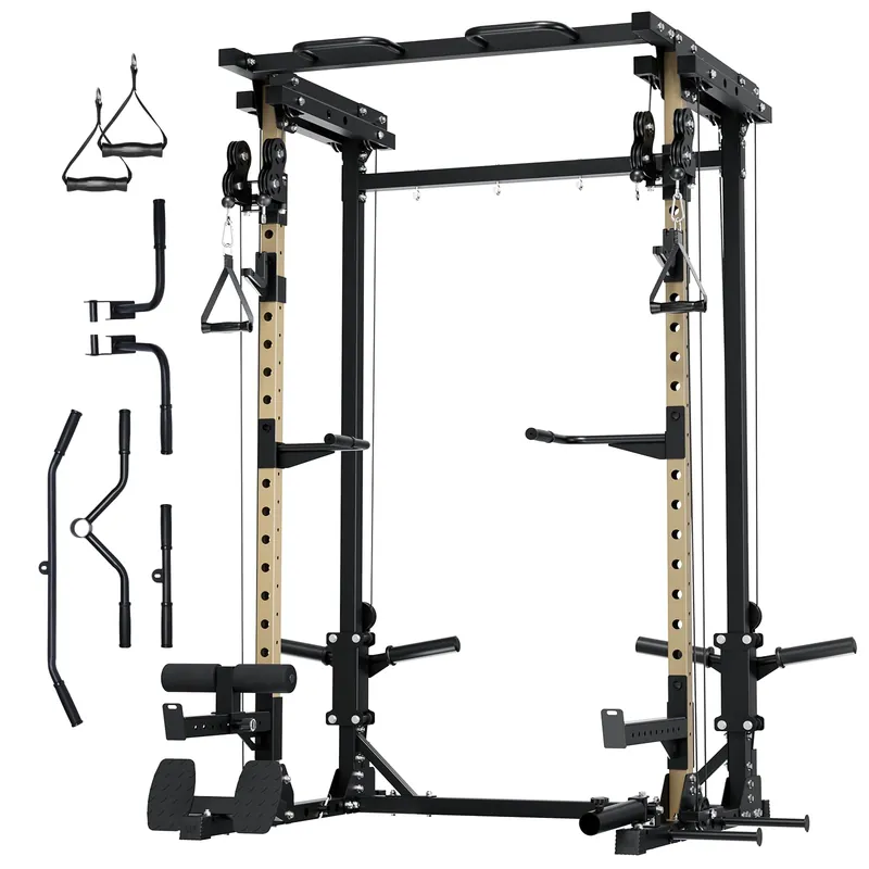 MAJOR FITNESS Drone3 Power Rack, 2500lbs Multi-Function Home Gym Squat Rack with Dual Pulley System, Pull-Up Bar & J-Hooks, Heavy-Duty Steel Frame for Maximum Stability & Strength Training