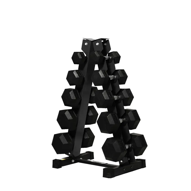 RITFIT Rubber Hex Dumbbells Set with Rack, 180-780LB Heavy-Duty Cast Iron Core, Knurled Chrome Handle, Space-Saving Storage Rack for Home Gym Strength Training