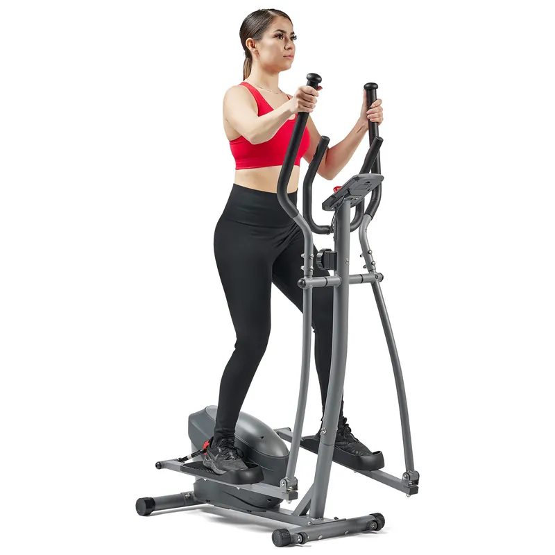 Sunny Health & Fitness Performance Compact Elliptical Machine with 8-Level Adjustable Resistance, Pulse Sensor & Exclusive SunnyFit App Enhanced Bluetooth Connectivity - SF-E320033