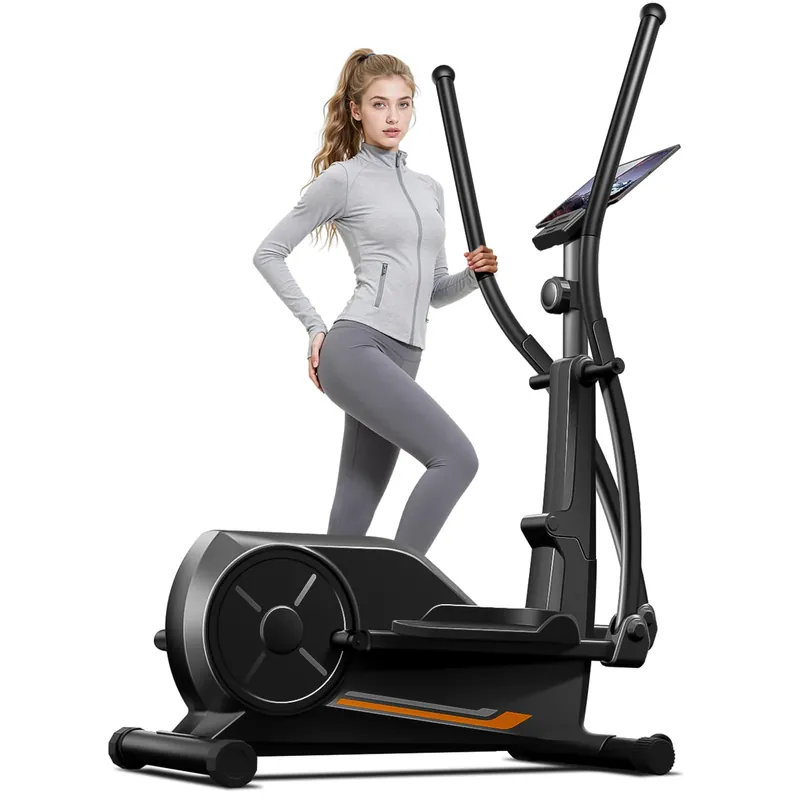 CURSOR Elliptical Exercise Machine, Elliptical Machine for Home with Hyper-Quiet Magnetic Driving System,8&16 Levels Resistance,Compact Elliptical with 12IN Stride,LCD Monitor,350LBS Weight Capacity