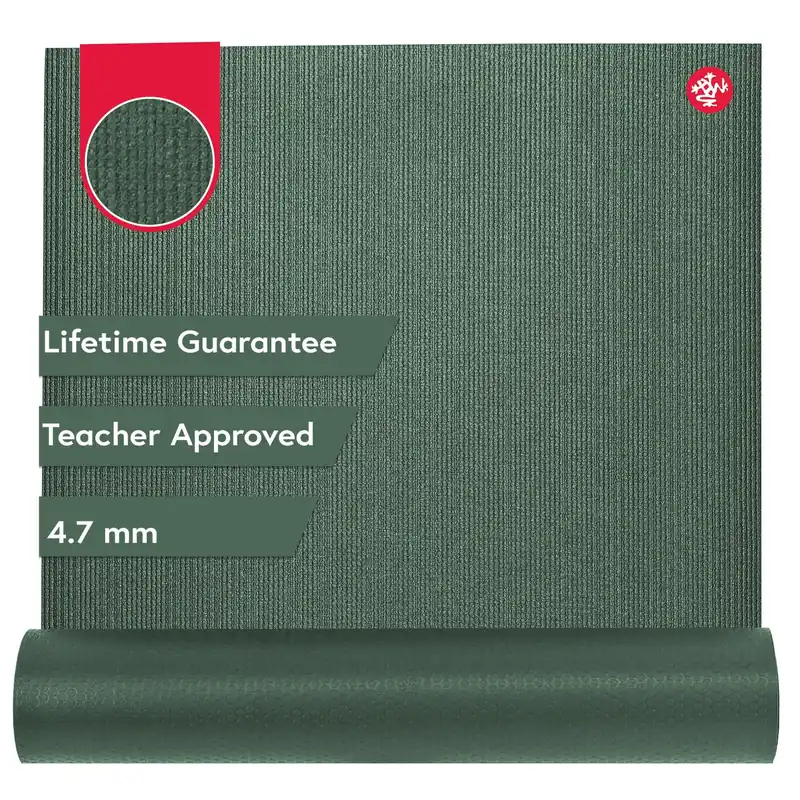 Manduka PROlite Yoga Mat 71" - 4.7mm Lifetime Durability Hygienic Construction Teacher Approved 71 x 24 inches Black Sage