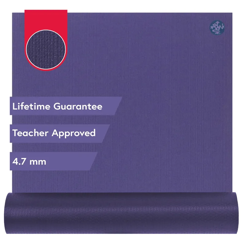 Manduka PROlite Yoga Mat 71" - 4.7mm Lifetime Durability Hygienic Construction Teacher Approved 71 x 24 inches Purple